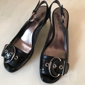 Circa by Joan & David black leather slingbacks
